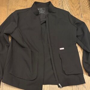 Figs Black Zip-Up Jacket